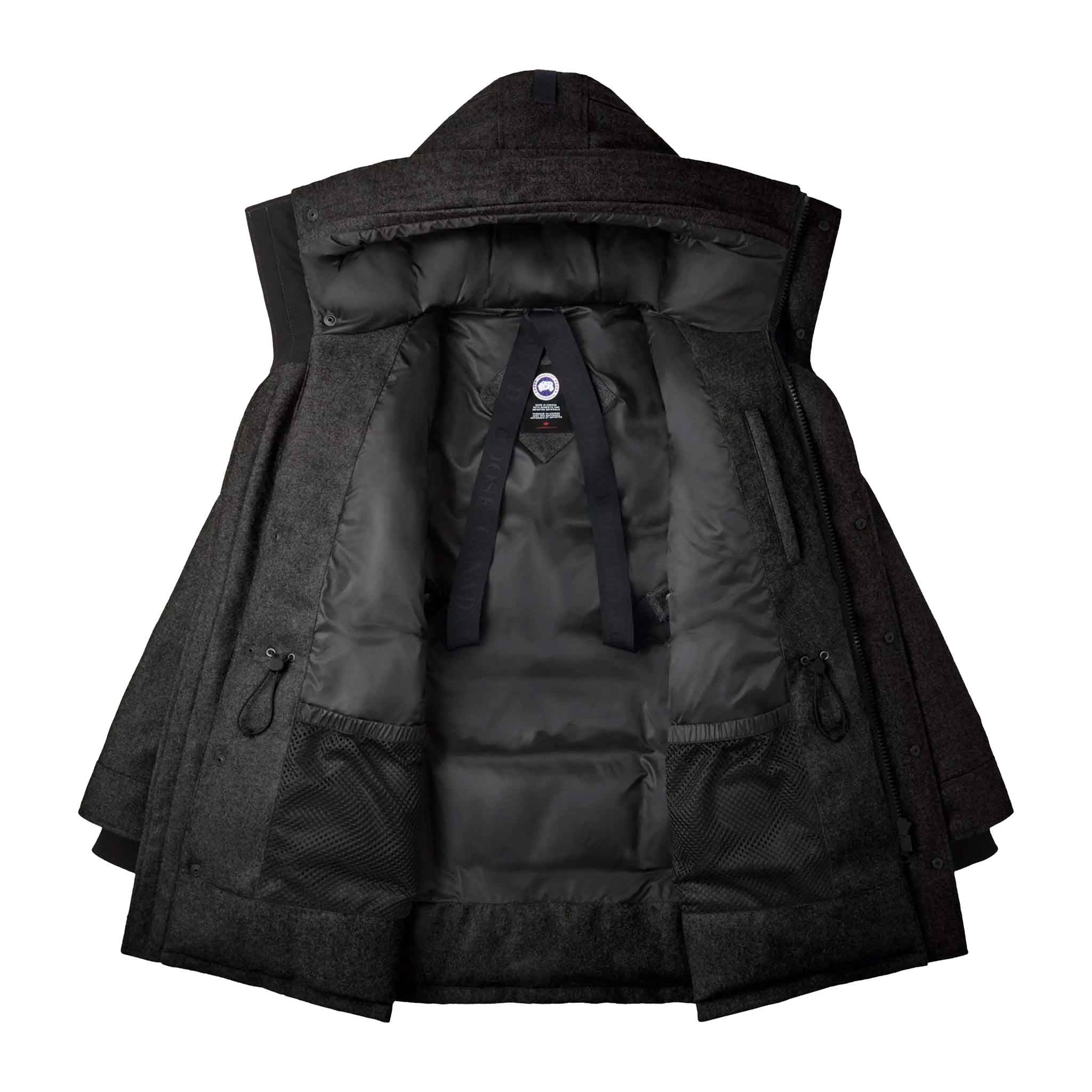 Canada Goose Men's Wool Langford Parka In Carbon MelangeCoats & JacketsCanada GooseDPUS Designer Outlet0628343770611SCanada Goose Men's Wool Langford Parka In Carbon Melange