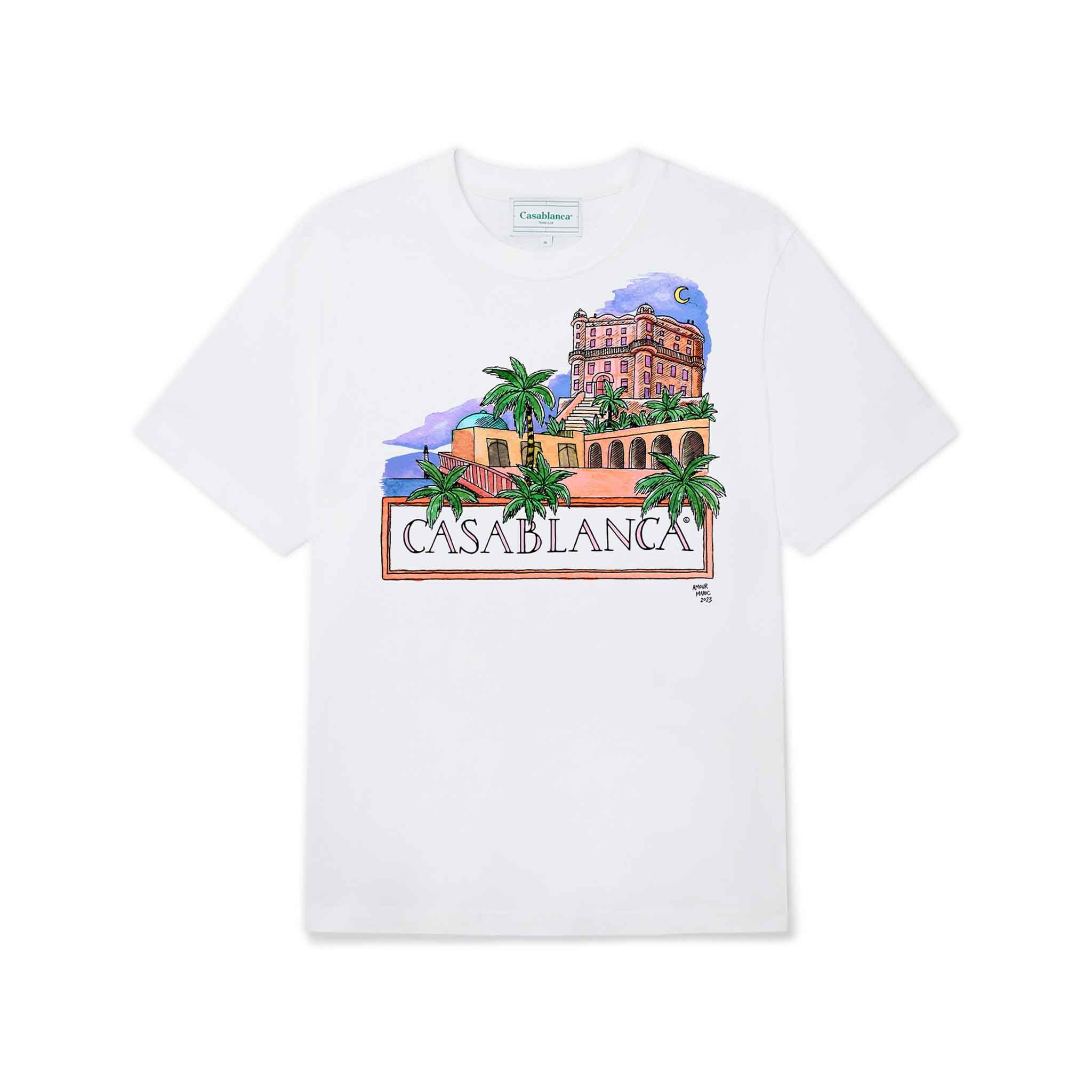 Casablanca Amour Maroc T-Shirt in WhiteT-ShirtsCasa BlancaDPUSSCasablanca Amour Maroc T-Shirt in White