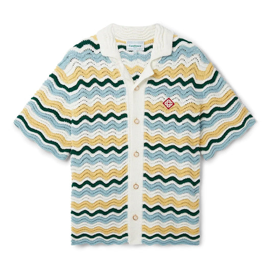 [Casablanca] Boucle Wave ShirtCasablancaDPUS Designer Outlet5060732770706Yellow BlueS[Casablanca] Boucle Wave Shirt