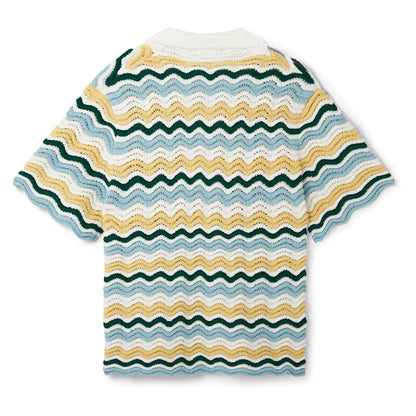 [Casablanca] Boucle Wave ShirtCasablancaDPUS Designer Outlet5060732770706Yellow BlueS[Casablanca] Boucle Wave Shirt