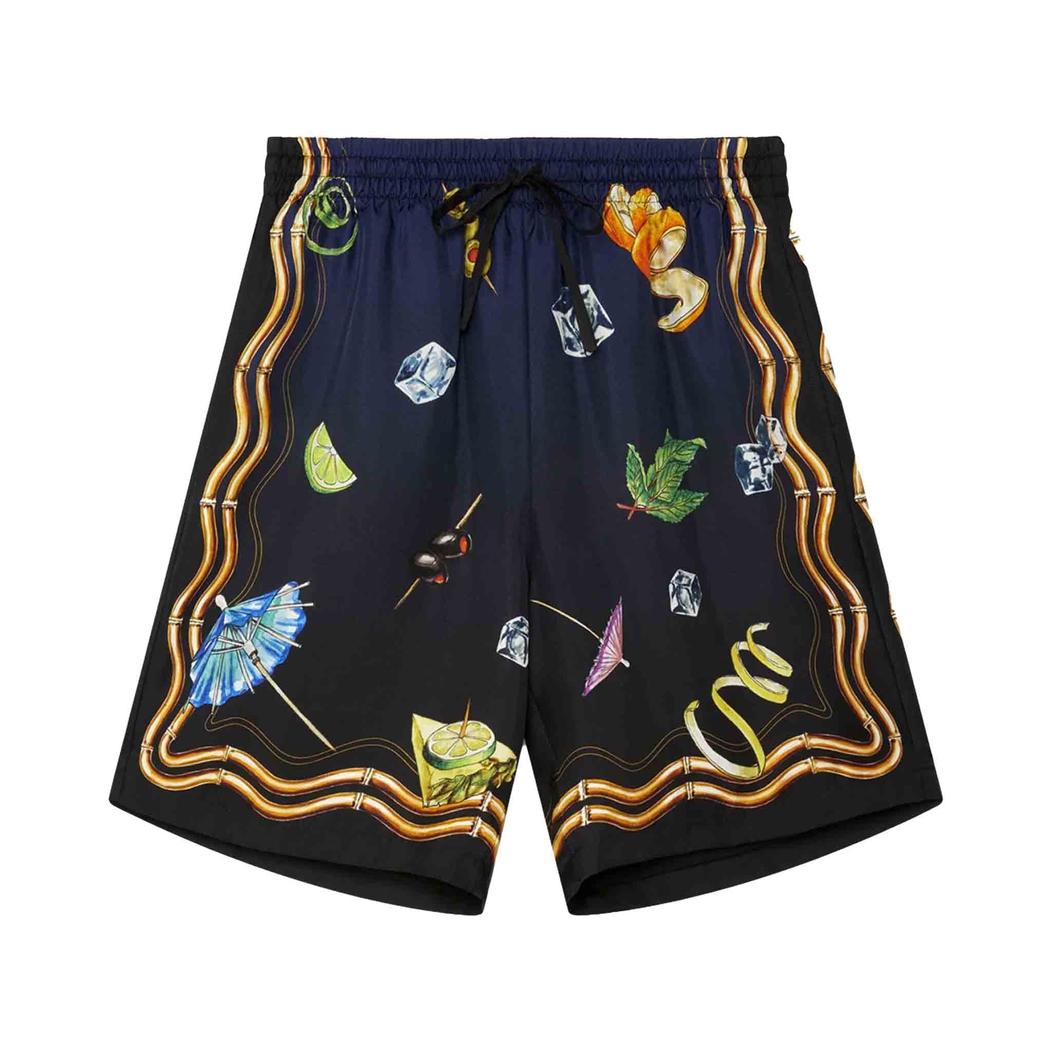 Casablanca Casa Club Nuit Silk ShortsShortsCasa BlancaDPUS1000000108453XSCasablanca Casa Club Nuit Silk Shorts