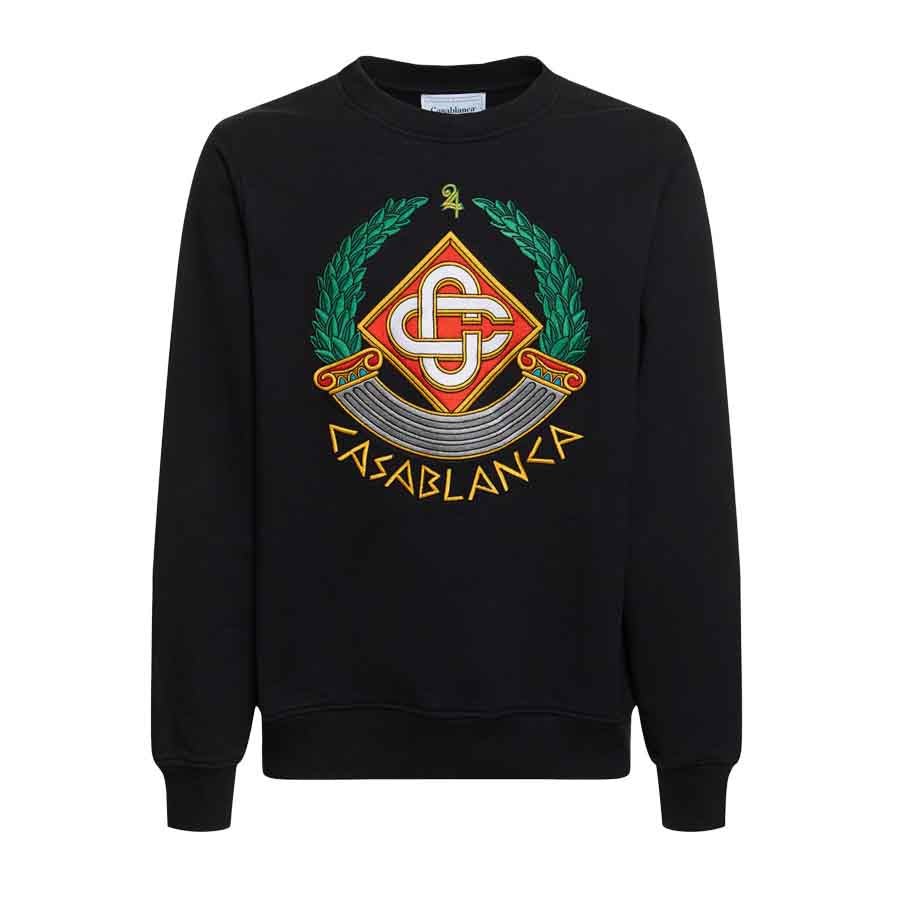 Casablanca Casa Crest Embroidered Sweatshirt in BlackHoodiesCasa BlancaDPUS5056733936111SCasablanca Casa Crest Embroidered Sweatshirt in Black