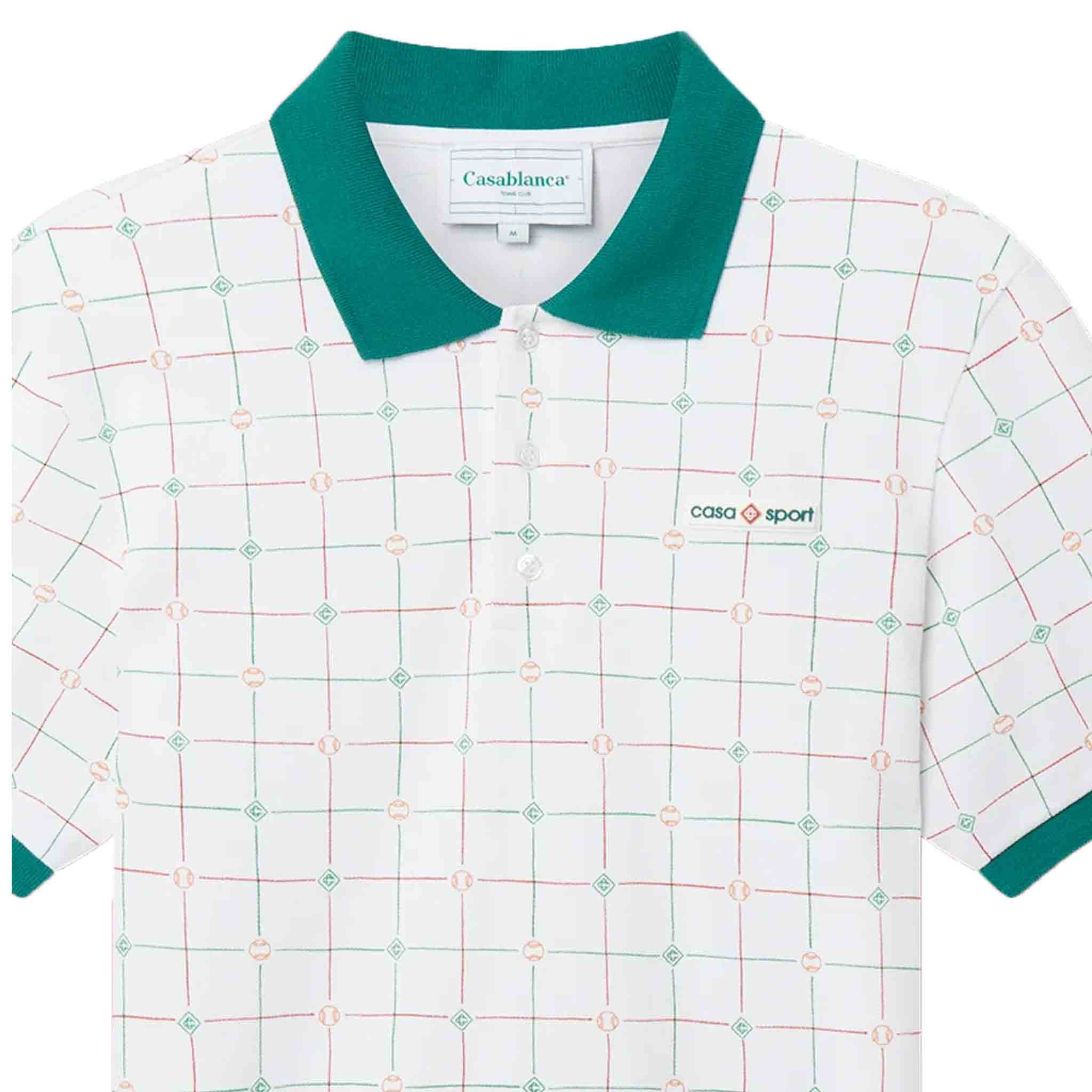 Casablanca Casa Sport Printed Tennis Club CheckPolosCasa BlancaDPUS5056626845438XSCasablanca Casa Sport Printed Tennis Club Check