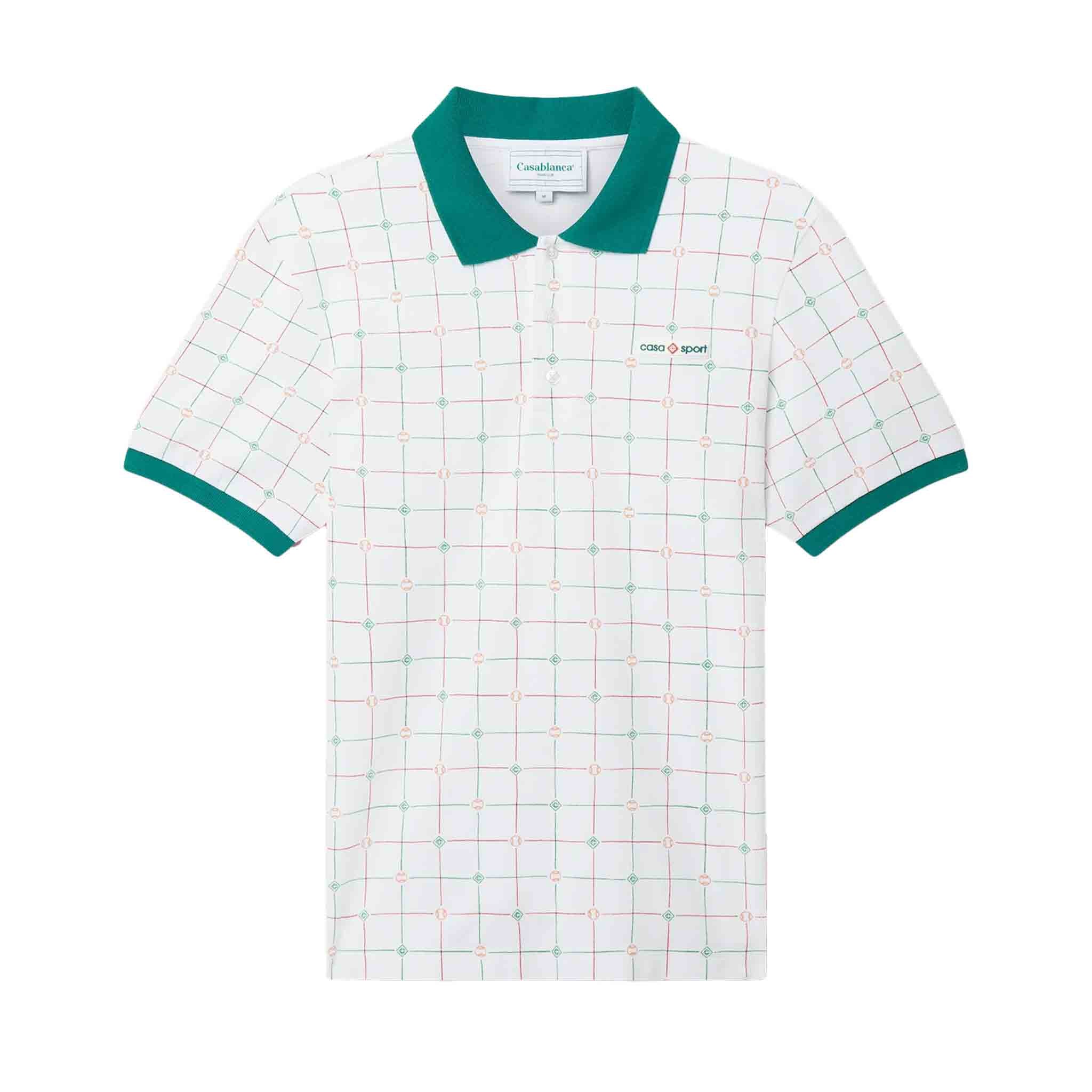 Casablanca Casa Sport Printed Tennis Club CheckPolosCasa BlancaDPUS5056626845438XSCasablanca Casa Sport Printed Tennis Club Check