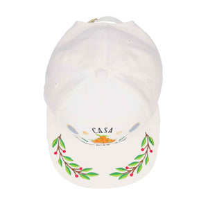 Casablanca Casa Way Laurel Embroidered Cap in White TwillHatsCasa BlancaDPUS5056626896614Casablanca Casa Way Laurel Embroidered Cap in White Twill