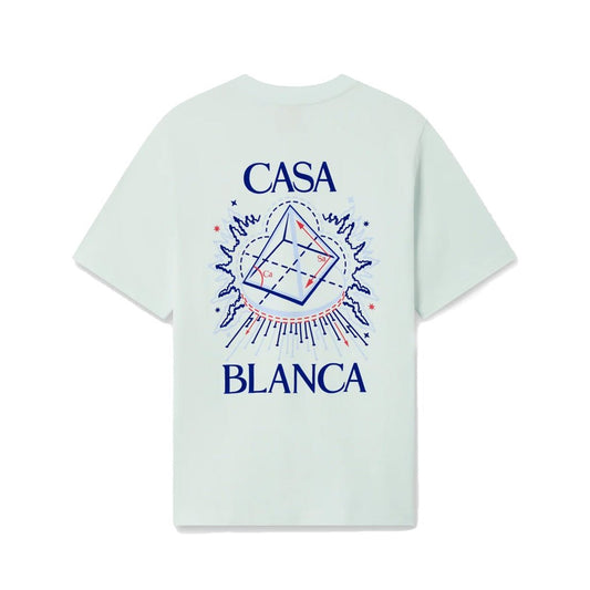 Casablanca Celestial Pyramid Flock Printed Classic T-ShirtT-ShirtCasablancaDPUS Designer OutletM-AW26-JTS-001-09-S5063820075974Ice BlueSCasablanca Celestial Pyramid Flock Printed Classic T-Shirt