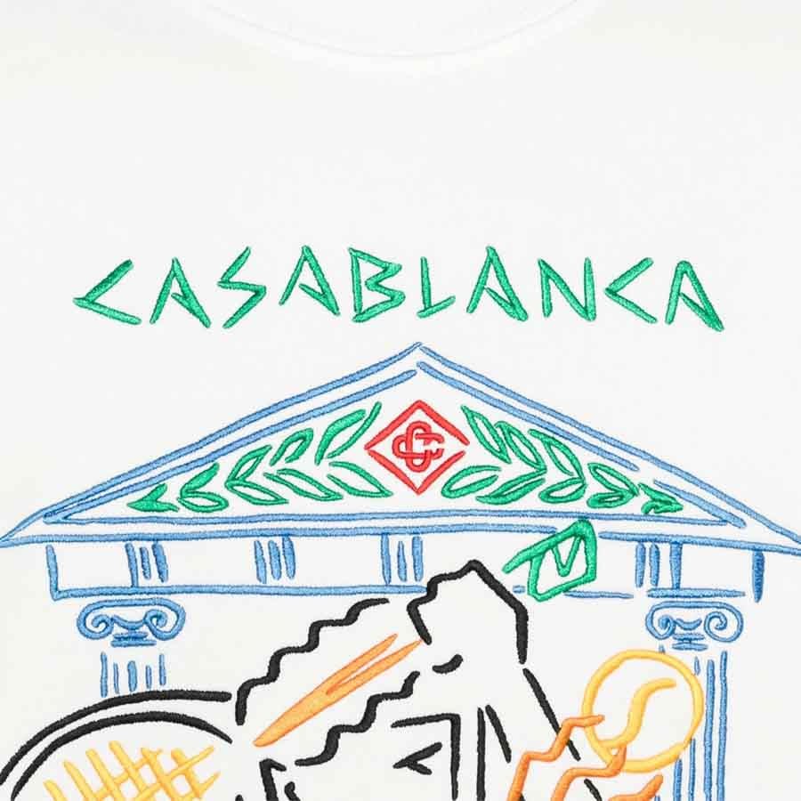 Casablanca Crayon Temple Tennis Club Embroidered Sweatshirt in WhiteHoodiesCasa BlancaDPUS5056733936043SCasablanca Crayon Temple Tennis Club Embroidered Sweatshirt in White