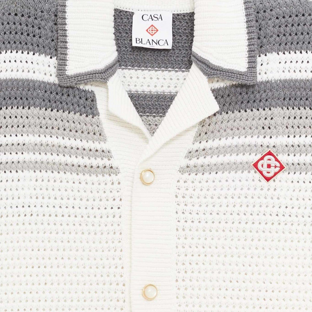 Casablanca Crochet ShirtShirtCasablancaDPUS Designer OutletWhite/ GreyXSCasablanca Crochet Shirt