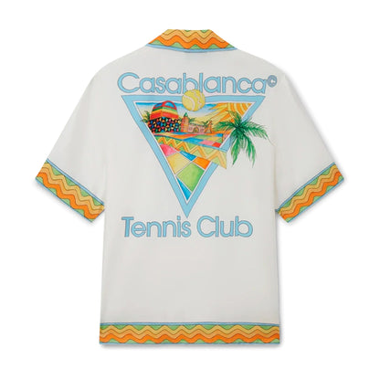 [Casablanca] Cuban Collar Short Sleeve Shirt Afro Cubism TenShirtsCasablancaDPUS Designer Outlet5056733907517WhiteS[Casablanca] Cuban Collar Short Sleeve Shirt Afro Cubism Ten