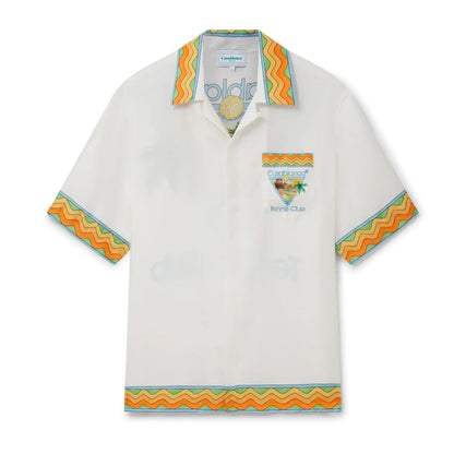 [Casablanca] Cuban Collar Short Sleeve Shirt Afro Cubism TenShirtsCasablancaDPUS Designer Outlet5056733907517WhiteS[Casablanca] Cuban Collar Short Sleeve Shirt Afro Cubism Ten