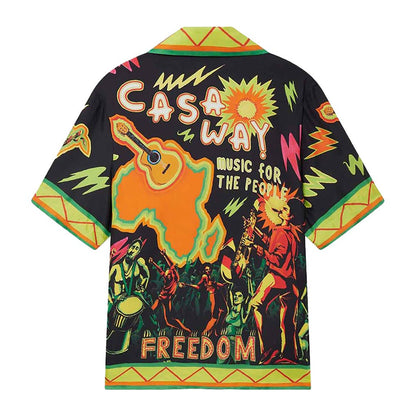 [Casablanca] Cuban Collar Short Sleeve Shirt Music For The PeopleShirtsCasablancaDPUS Designer Outlet5056733907111MultiS[Casablanca] Cuban Collar Short Sleeve Shirt Music For The People