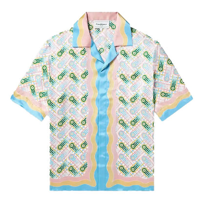 [Casablanca] Cuban Collar Short Sleeve Shirt Ping Pong PrintShirtsCasablancaDPUS Designer Outlet5060732773431MultiS[Casablanca] Cuban Collar Short Sleeve Shirt Ping Pong Print