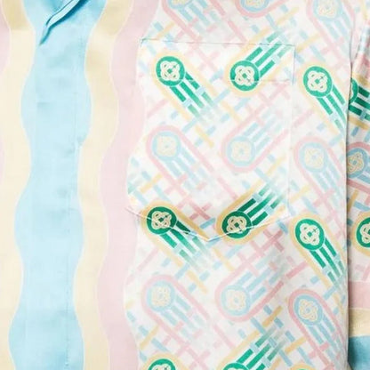 [Casablanca] Cuban Collar Short Sleeve Shirt Ping Pong PrintShirtsCasablancaDPUS Designer Outlet5060732773431MultiS[Casablanca] Cuban Collar Short Sleeve Shirt Ping Pong Print