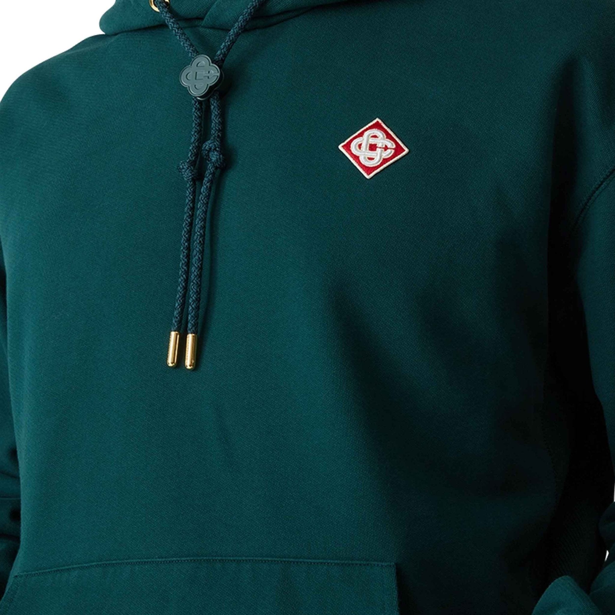 Casablanca Diamond Logo Patch Hoodie in GreenHoodiesCasa BlancaDPUS Designer Outlet5056733956195SCasablanca Diamond Logo Patch Hoodie in Green