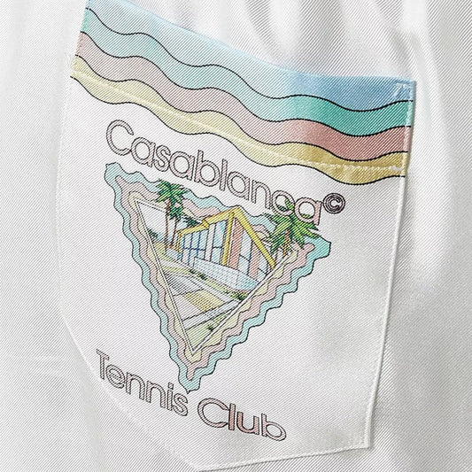 [Casablanca] Drawstring Silk Shorts Maison De ReveShortsCasablancaDPUS Designer Outlet5056733926013MultiL[Casablanca] Drawstring Silk Shorts Maison De Reve