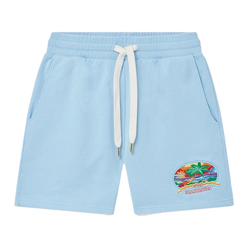 [Casablanca] Embroidered Sweatshorts Casa PhantasticaShortsCasablancaDPUS Designer Outlet5056626848248Pale BlueXS[Casablanca] Embroidered Sweatshorts Casa Phantastica