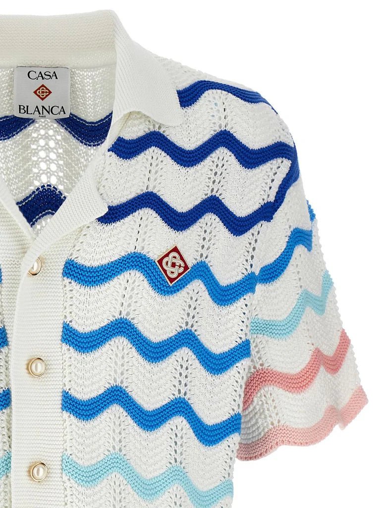 Casablanca Gradient Wave Crochet ShirtShirtsCasa BlancaDPUS Designer Outlet5056733960819SCasablanca Gradient Wave Crochet Shirt