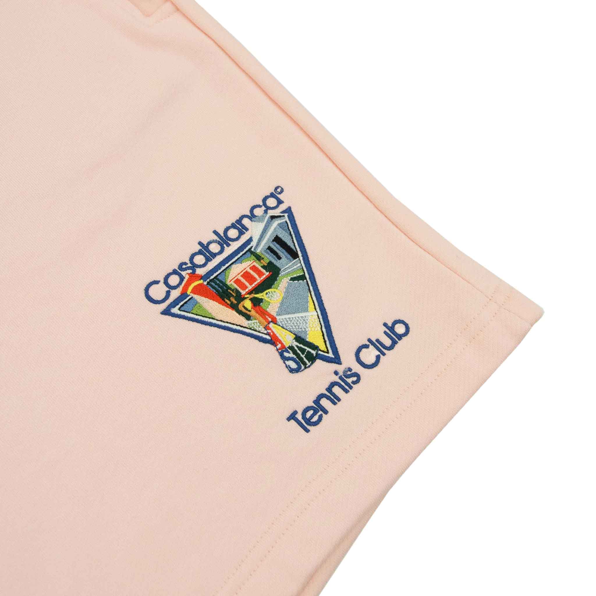 Casablanca La Joueuse Embroidered Sweatshorts in Pale PinkShortsCasa BlancaDPUS5056626867621SCasablanca La Joueuse Embroidered Sweatshorts in Pale Pink