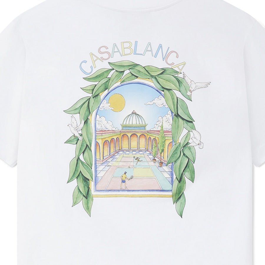 Casablanca L'Arche De Tennis T-Shirt in WhiteT-ShirtsCasa BlancaDPUS5056733924408SCasablanca L'Arche De Tennis T-Shirt in White