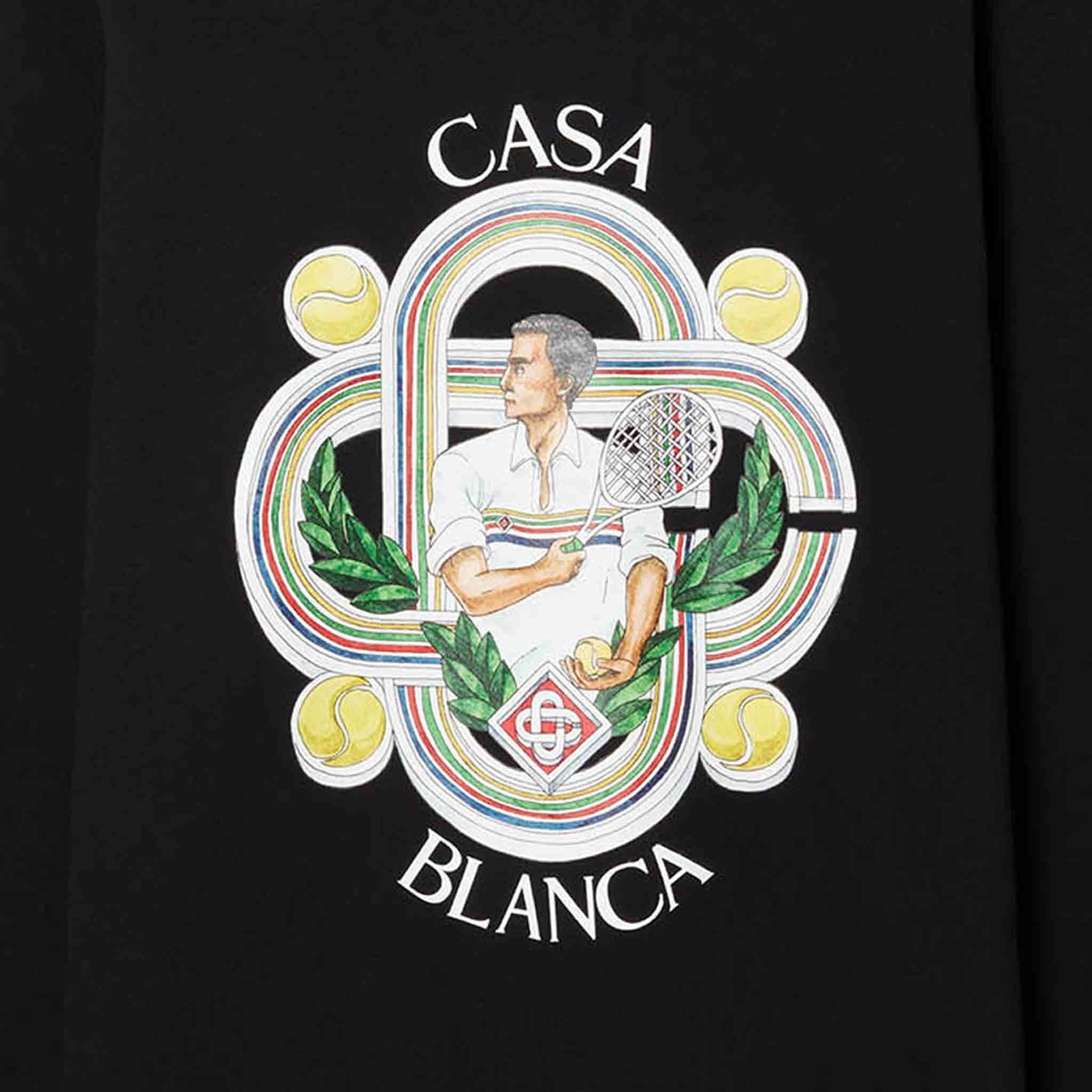 Casablanca Le Joueur Printed Sweatshirt in BlackHoodiesCasa BlancaDPUS5056626864903SCasablanca Le Joueur Printed Sweatshirt in Black