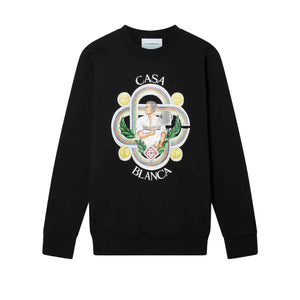 Casablanca Le Joueur Printed Sweatshirt in BlackHoodiesCasa BlancaDPUS5056626864903SCasablanca Le Joueur Printed Sweatshirt in Black