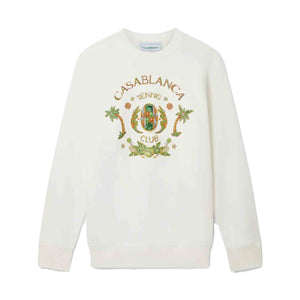 Casablanca Le Joyaux D'Afrique Tennis Club Sweatshirt in Off WhiteHoodiesCasa BlancaDPUSSCasablanca Le Joyaux D'Afrique Tennis Club Sweatshirt in Off White