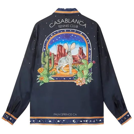 [Casablanca] Long Sleeve Cuban Collar Shirt L'Arche Du Desert NuitShirtsCasablancaDPUS Designer Outlet1000000207934BlackS[Casablanca] Long Sleeve Cuban Collar Shirt L'Arche Du Desert Nuit