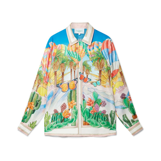 [Casablanca] Long Sleeve Cuban Collar Shirt PsychadelicShirtCasablancaDPUS Designer Outlet1000000208177MultiS[Casablanca] Long Sleeve Cuban Collar Shirt Psychadelic