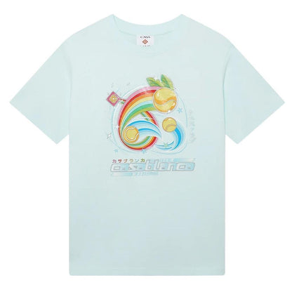 Casablanca Manga Tennis Ball Short Sleeve T‑ShirtT-ShirtsCasablancaDPUS Designer Outlet5056810743489Pale BlueXSCasablanca Manga Tennis Ball Short Sleeve T‑Shirt