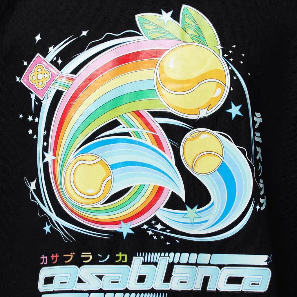 Casablanca Manga Tennis Ball Short Sleeve T‑ShirtT-ShirtsCasablancaDPUS Designer Outlet5056810743489Pale BlueXSCasablanca Manga Tennis Ball Short Sleeve T‑Shirt