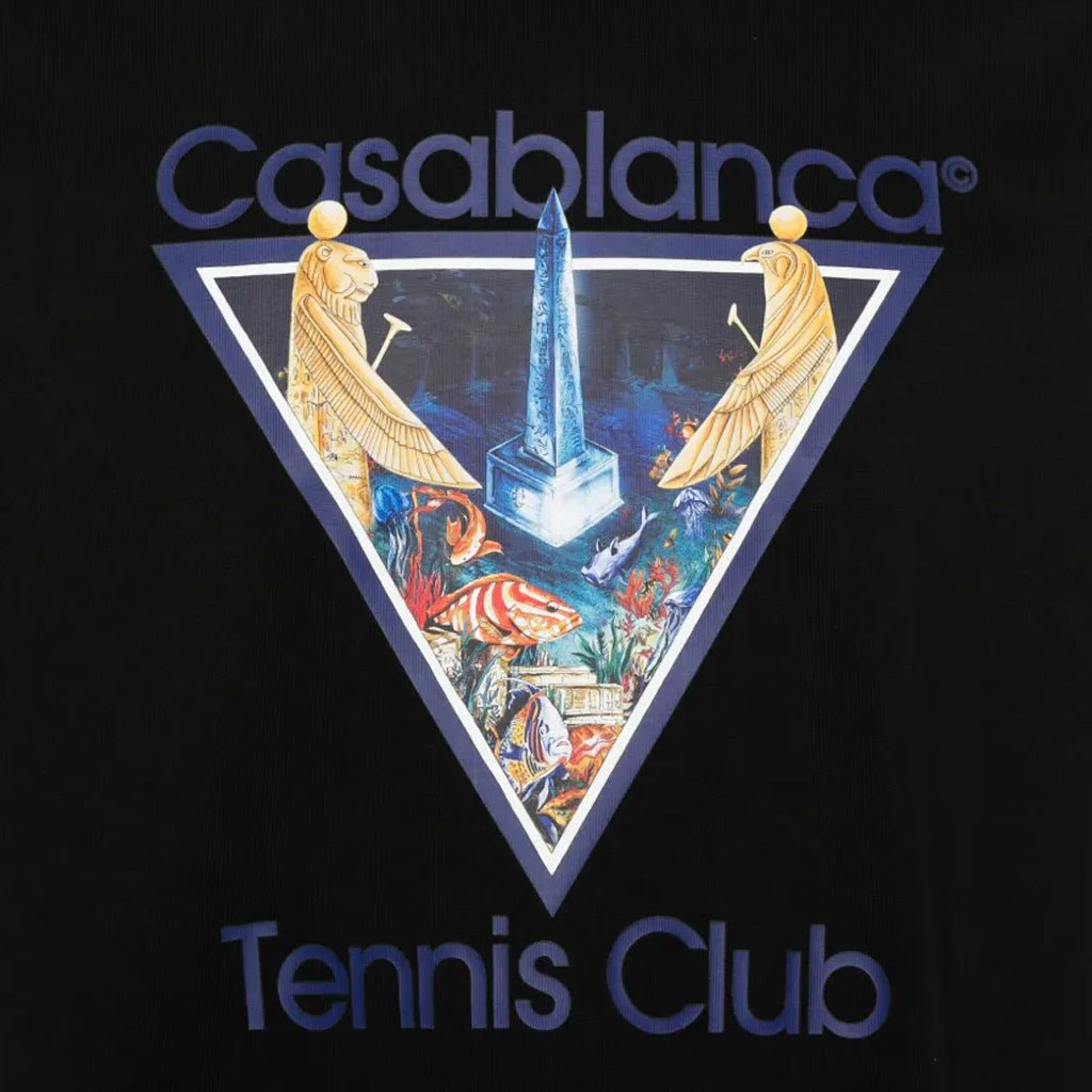 Casablanca Monde Perdu Tennis Club Icon Printed Classic T-ShirtT-ShirtCasablancaDPUS Designer OutletM-AW26-JTS-001-07-S5063820075790BlackSCasablanca Monde Perdu Tennis Club Icon Printed Classic T-Shirt
