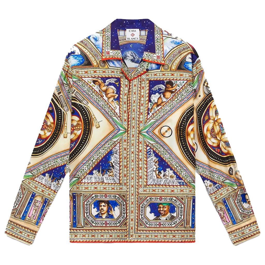 Casablanca Plafond Orne De Musique Cuban Collar LS ShirtShirtsCasablancaDPUS Designer OutletMultiXSCasablanca Plafond Orne De Musique Cuban Collar LS Shirt