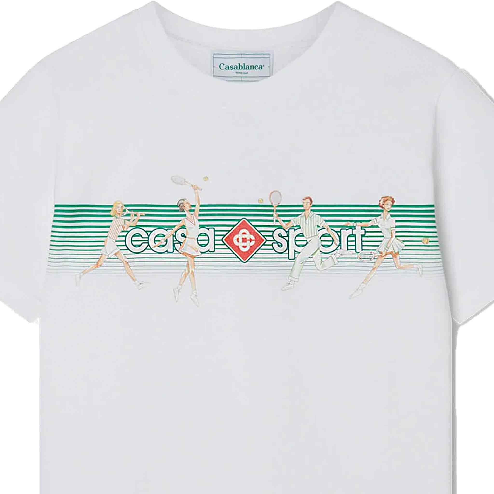 Casablanca Playful Stripes T-Shirt in WhiteT-ShirtsCasa BlancaDPUS5056626869724SCasablanca Playful Stripes T-Shirt in White