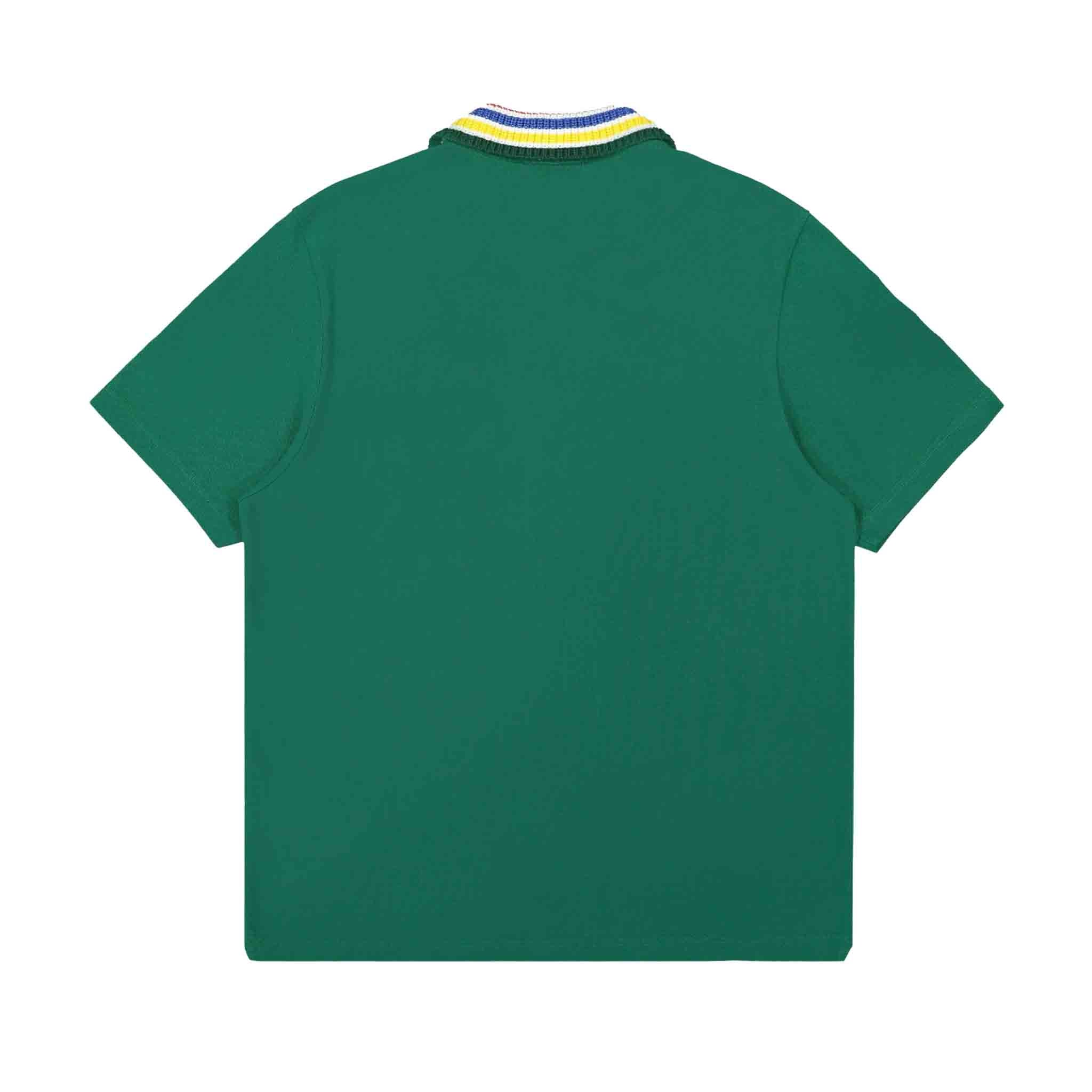 Casablanca Primary Stripe Knit Collar Polo in GreenPolosCasa BlancaDPUSXSCasablanca Primary Stripe Knit Collar Polo in Green