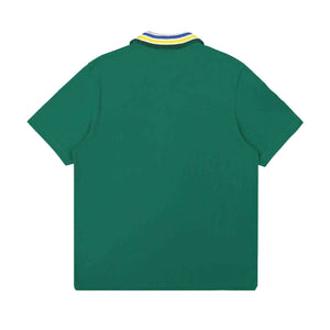 Casablanca Primary Stripe Knit Collar Polo in GreenPolosCasa BlancaDPUSXSCasablanca Primary Stripe Knit Collar Polo in Green