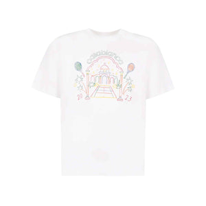 Casablanca Rainbow Crayon Temple T-Shirt in WhiteT-ShirtsCasa BlancaDPUS5056626870829SCasablanca Rainbow Crayon Temple T-Shirt in White