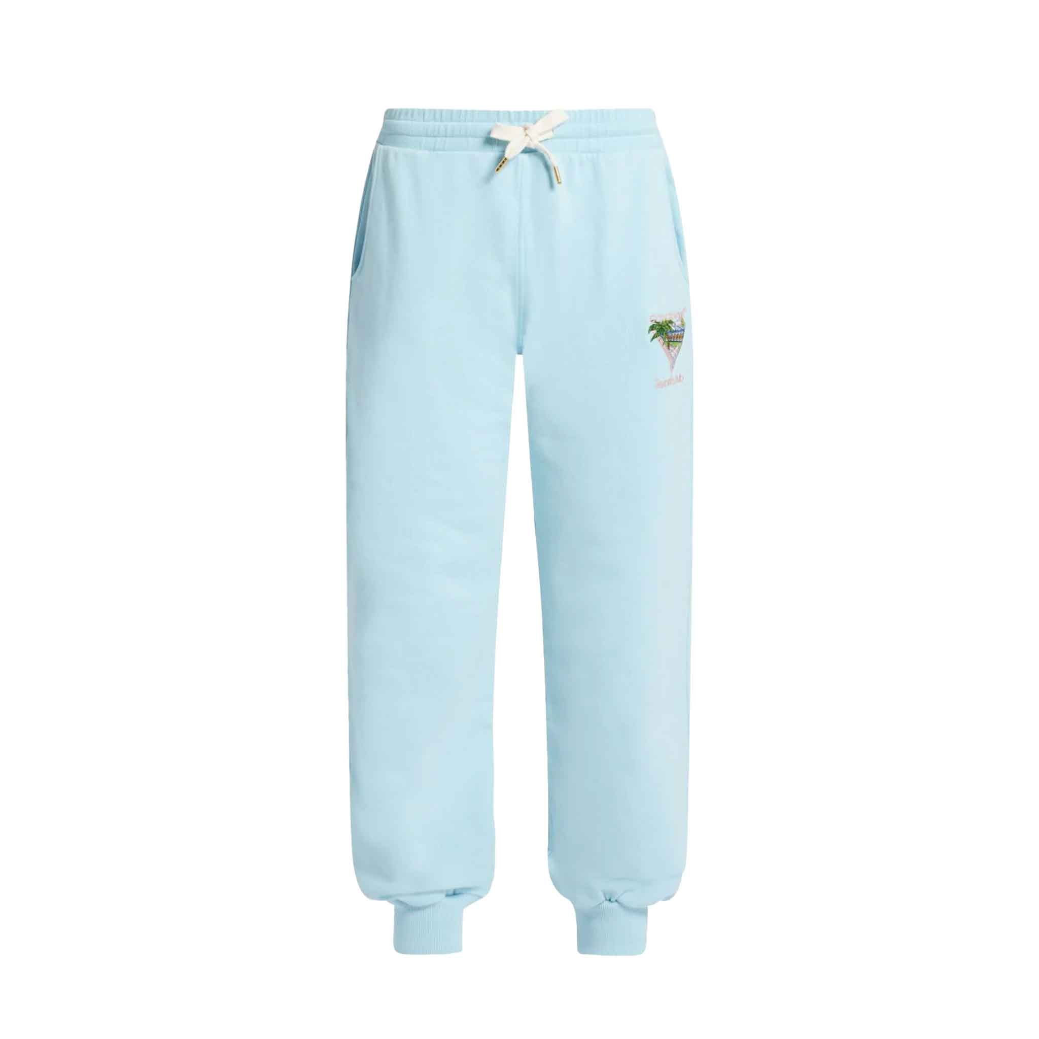 Casablanca Tennis Club Icon Embroidered Sweatpants in Pale BlueSweatpantsCasa BlancaDPUS5056626898649SCasablanca Tennis Club Icon Embroidered Sweatpants in Pale Blue