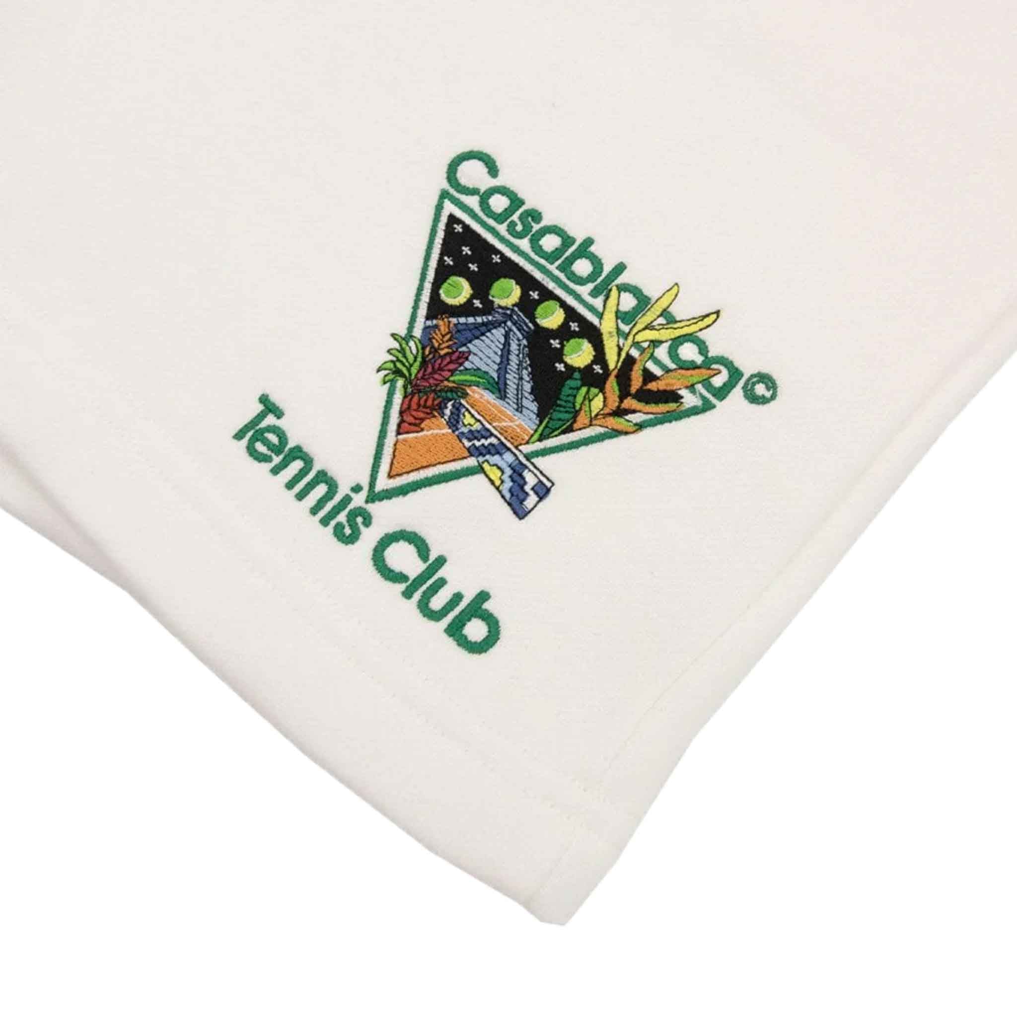 Casablanca Tennis Club Icon Embroidered Sweatshorts in Off - WhiteShortsCasa BlancaDPUS5056626825430SCasablanca Tennis Club Icon Embroidered Sweatshorts in Off - White