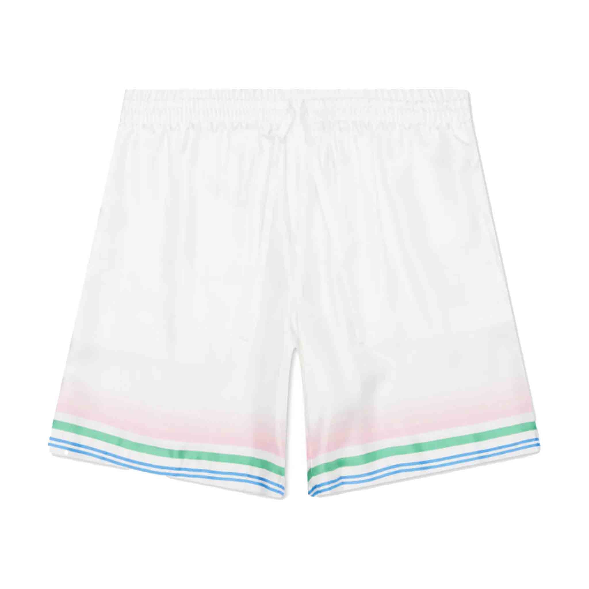 Casablanca Tennis Club Icon Silk Shorts in WhiteShortsCasa BlancaDPUS1000000108521SCasablanca Tennis Club Icon Silk Shorts in White