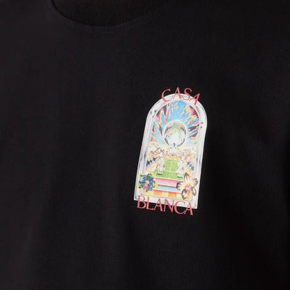 Casablanca Tennis Landscape Classic T-ShirtT-ShirtsCasablancaDPUS Designer Outlet5063820007449BlackXSCasablanca Tennis Landscape Classic T-Shirt