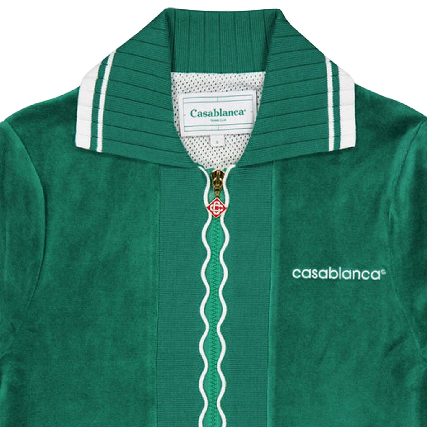 [Casablanca] Waved Rib Track Jacket EvergreenHoodies & Zip - UpsCasablancaDPUS Designer Outlet5056733930713GreenL[Casablanca] Waved Rib Track Jacket Evergreen