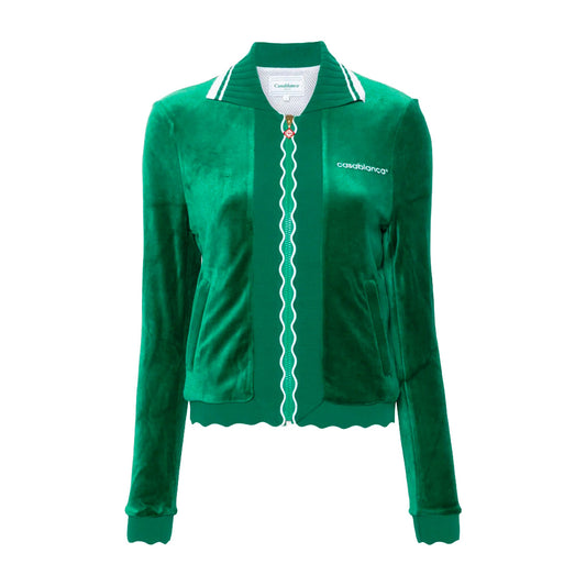 [Casablanca] Waved Rib Track Jacket EvergreenHoodies & Zip - UpsCasablancaDPUS Designer Outlet5056733930713GreenL[Casablanca] Waved Rib Track Jacket Evergreen