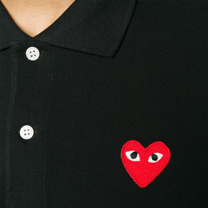 Comme des Garçons PLAY Polo in BlackPolosComme des GarconsDPUS Designer OutletAZT00605112SComme des Garçons PLAY Polo in Black