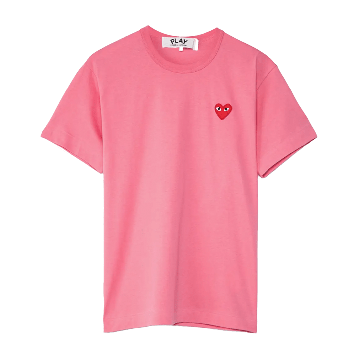 Comme des Garçons PLAY Red Heart T-Shirt in PinkT-ShirtsComme des GarconsDPUS Designer OutletAZT27205132SComme des Garçons PLAY Red Heart T-Shirt in Pink
