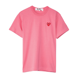 Comme des Garçons PLAY Red Heart T-Shirt in PinkT-ShirtsComme des GarconsDPUS Designer OutletAZT27205132SComme des Garçons PLAY Red Heart T-Shirt in Pink
