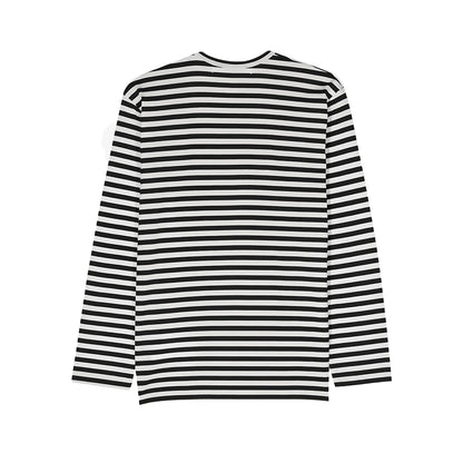 [Comme des Garcons] Play Stripe Heart LS TeeT-ShirtComme Des GarconsDPUS Designer OutletAX-T164-051-BLK-S044366427415BlackS[Comme des Garcons] Play Stripe Heart LS Tee