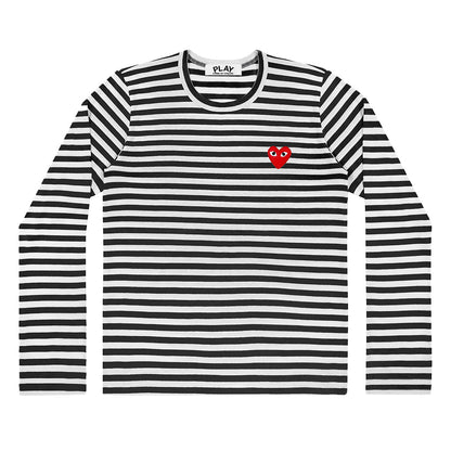 [Comme des Garcons] Play Stripe Heart LS TeeT-ShirtComme Des GarconsDPUS Designer OutletAX-T164-051-BLK-S044366427415BlackS[Comme des Garcons] Play Stripe Heart LS Tee