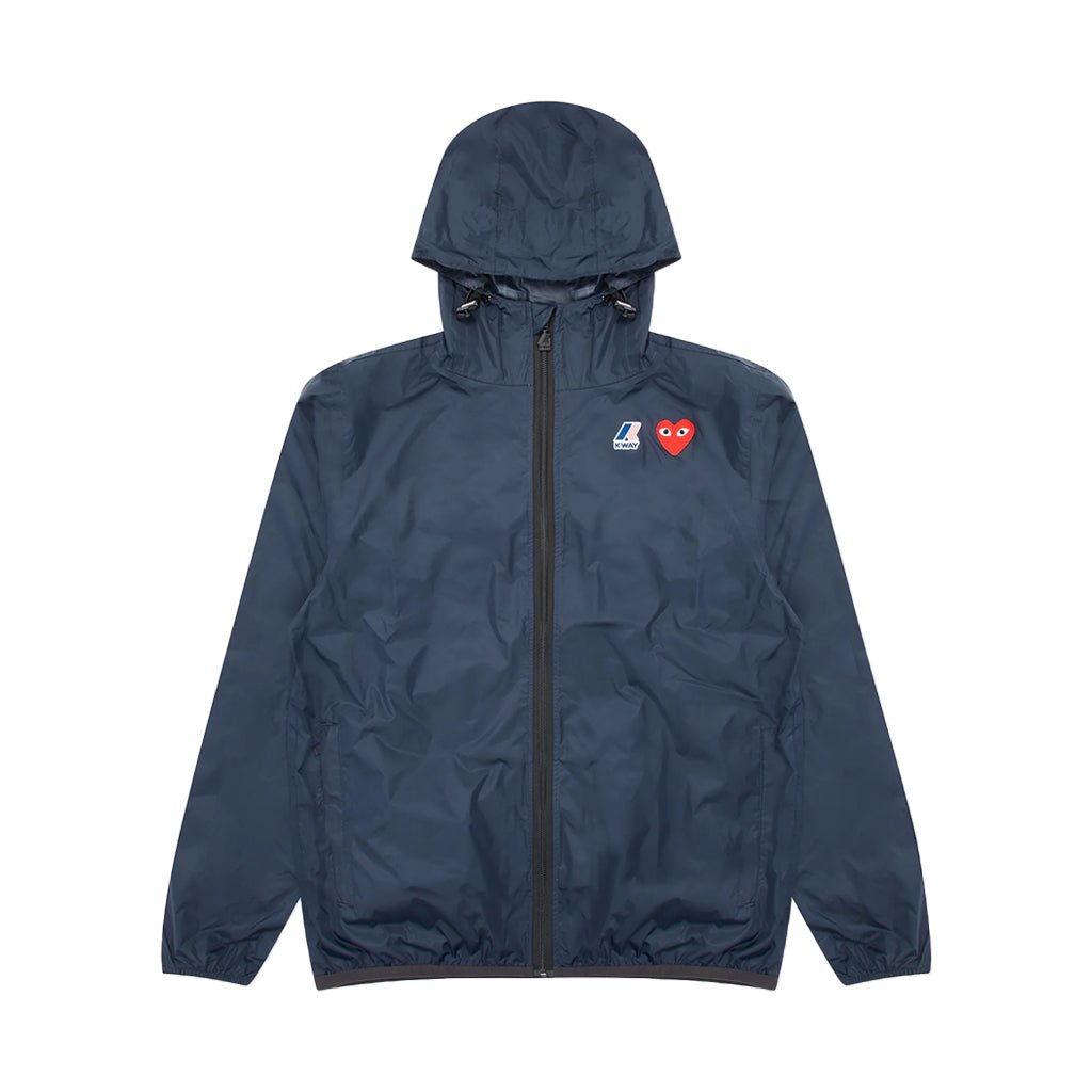 [Comme des Garcons] Play X K-Way Full Zip-Up Packable JacketCoats & JacketsComme Des GarconsDPUS Designer OutletAZ-J501-051-NVY-S8059005765461NavyS[Comme des Garcons] Play X K-Way Full Zip-Up Packable Jacket