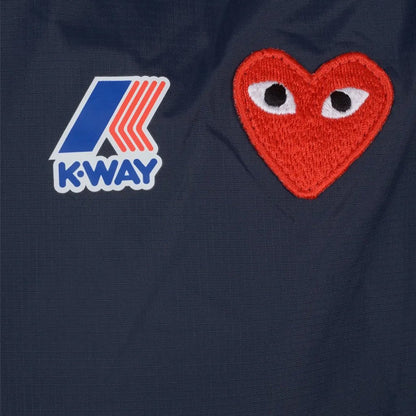 [Comme des Garcons] Play X K-Way Full Zip-Up Packable JacketCoats & JacketsComme Des GarconsDPUS Designer OutletAZ-J501-051-NVY-S8059005765461NavyS[Comme des Garcons] Play X K-Way Full Zip-Up Packable Jacket
