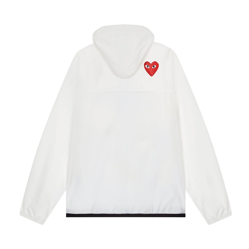 [Comme des Garcons] Play X K-Way Full Zip-Up Packable JacketCoats & JacketsComme Des GarconsDPUS Designer OutletAZ-J501-051-WHT-S8054936977426WhiteS[Comme des Garcons] Play X K-Way Full Zip-Up Packable Jacket